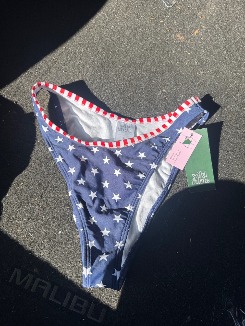wild fable Navy Star Bikini Bottom with Red-White Trim